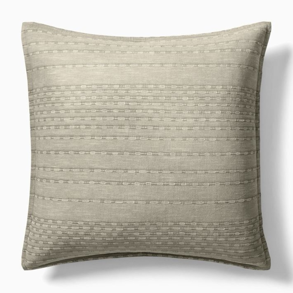 West Elm Reese Euro Sham Sand Linen Cotton 26x26 Neutral Bedding